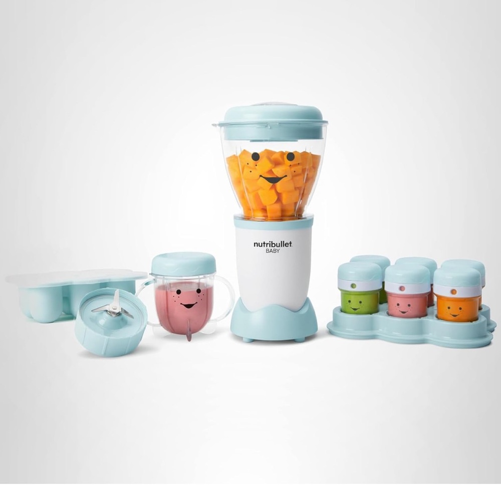NutriBullet NBY-50100 Baby Complete Food-Making System, 32-Oz, White, Blue, Clea